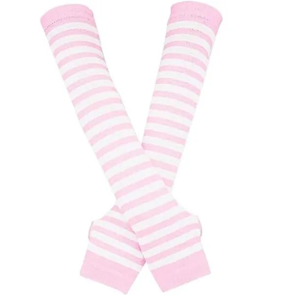 CENAST Women Long Fingerless Gloves Knitted Arm Warmers Thumbhole Stretchy Gloves - Set Rainbow