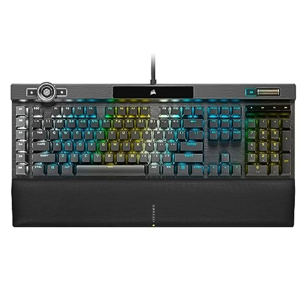 Corsair K100 RGB Optical-Mechanical Wired Gaming Keyboard - OPX Switches - PBT Double-Shot Keycaps - Elgato Stream Deck and iCUE Compatible - QWERTY NA Layout - Black