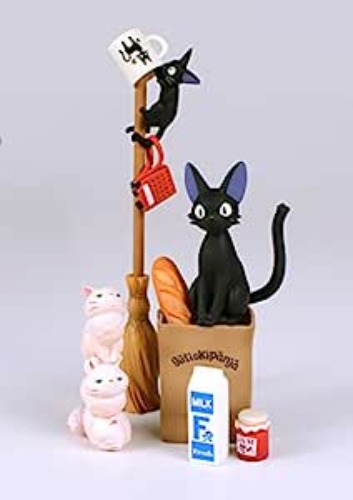 Studio Ghibli via Bluefin Ensky Kiki's Delivery Service Jiji Assortment Stacking Figure - Official Studio Ghibli Merchandise - Kiki's Delivery Service