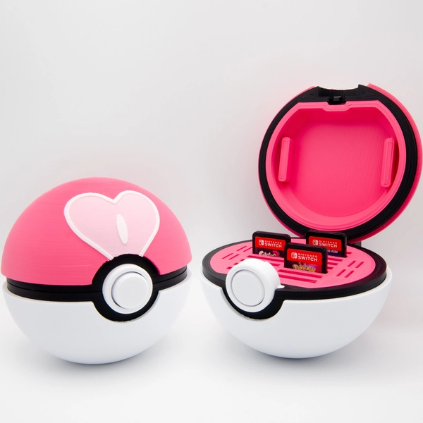 Pokemon Love Ball Poke Ball 3D Printed Switch, 3DS, or Ring Holder