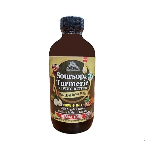 Soursop & Turmeric Living Bitter 5 in 1 with Angelica Roots, Nut Meg & Myrrh Extracts Hebal Tonic