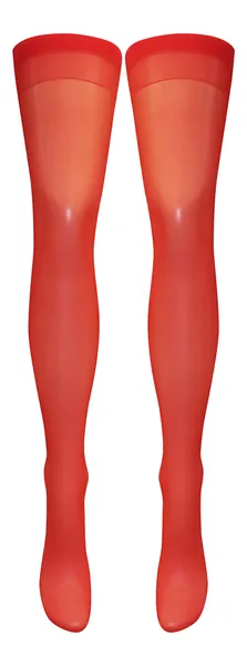 Vintage Style Sheer Nylon Stockings by Silver Legs - Black -Natural - Red - White (Red)