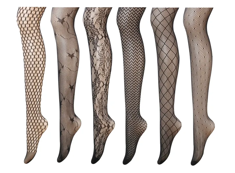 PreSox Fishnet Tights Seamless Nylon Mesh Stockings Toeless Pantyhose for Women 5 Pack