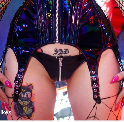 Holographic PVC Zipper buckle thong | Default Title
