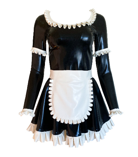 Latex Mini Maid Dress with optional Apron