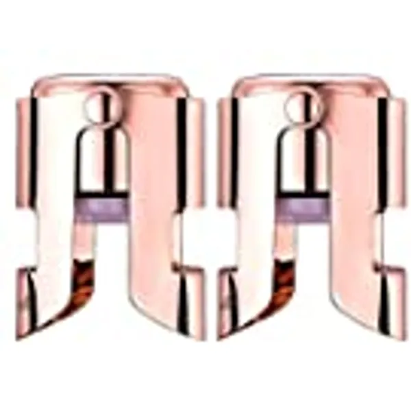 OWO Champagne Stopper, Stainless Steel Bottle Plug Sealer for Sparkling Wine, Superior Leak-Proof Bubble Retaining Saver, No Sharp Edge, No Spill, Fizz Saver, Passed Press Test (Rose Gold)