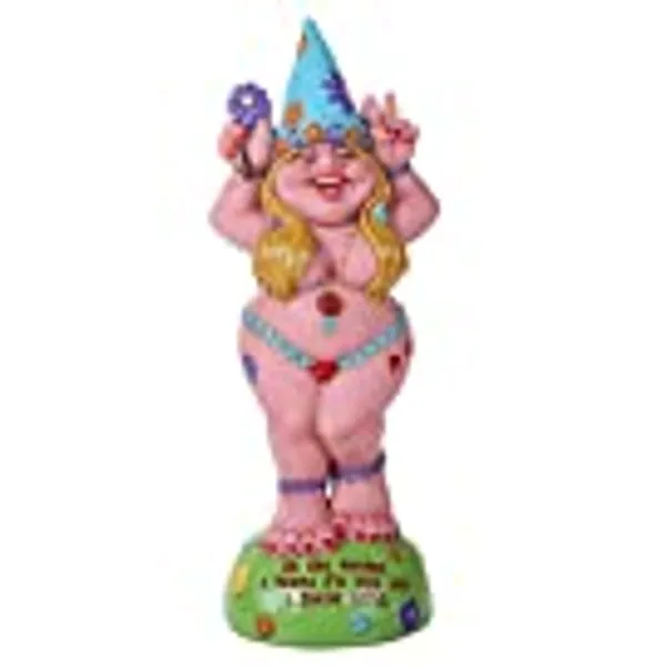 Pacific Giftware Hippie Lady Gnome Flower Child Garden Gnome Statue 12H