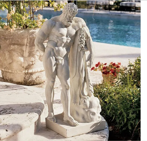 30" Grand Greek Roman Male Nude Statue Hercules Home Garden Sculpture