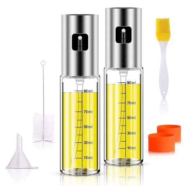 Anmyox Oil Sprayer Set, 100ml 5 In 1 Oil Spritzer for Bbq Salad Cooking Roasting Grilling Baking(2 Pcs)