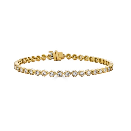 Bezel Set Tennis Bracelet - 7.5" / 14K Yellow Gold