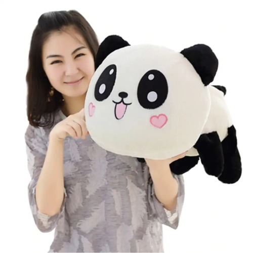 Giant Plush Panda Pillow with Cute Anime-Inspired Face