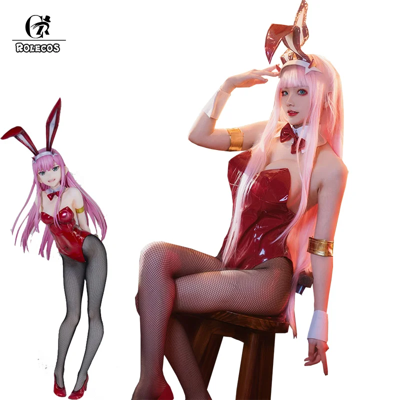 ROLECOS Anime LIEBLING in die FRANXX Cosplay Kostüm Null Zwei Bunny Girl Cosplay Kostüm 02 Sexy Frauen Overall Rot Leder anzug