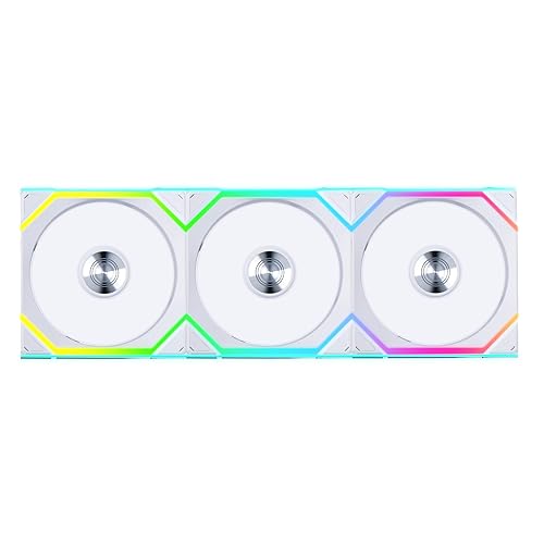 Lian Li UNI Fan SL - Wireless 120 - Triple Pack (Reverse Blade) ARGB Fan - 2.4 GHz Wireless Controller Included - Customizable Lighting Effects - Controller requesd for use. - White (12RSL1W3W) - 120 Reverse Triple White