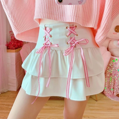 Babydoll Corset Skirt - White / L