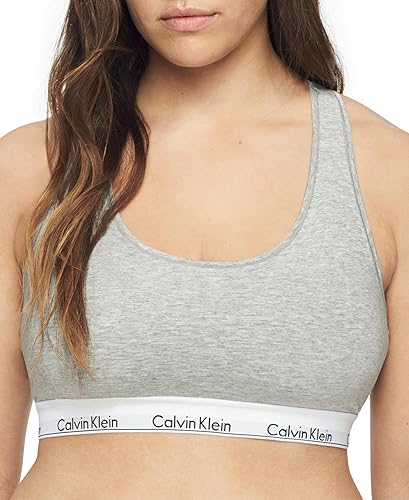 Calvin Klein Women's Modern Cotton Unlined Wireless Bralette - Medium - Grey Heather