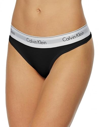 Calvin Klein Women's Modern Cotton Thong-Panty - Large - Black