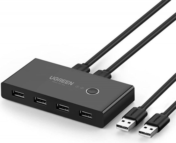 UGREEN Sharing Switch USB 2.0 Schakelaar met 4 USB Poorten Zwart