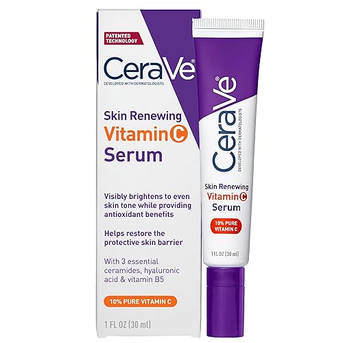 CeraVe Vitamin C Serum with Hyaluronic Acid, Skin Brightening Serum for Face with 10% Pure Vitamin C, Fragrance Free, 1 Fl. Oz - 1 Fl Oz (Pack of 1)