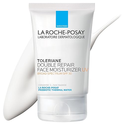 La Roche-Posay Toleriane Double Repair Face Moisturizer, Daily Moisturizer Face Cream with Ceramide and Niacinamide for All Skin Types, Oil Free, Fragrance Free - 3.38 Fl Oz (SPF 30)