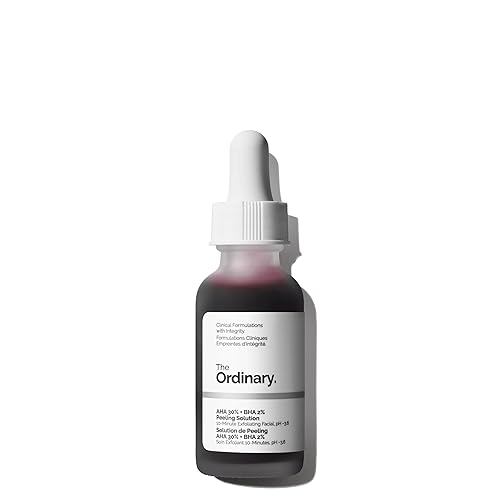 The Ordinary AHA 30% + BHA 2% Peeling Solution, Advanced Exfoliating Peel for Brighter Skin - 1 Fl Oz (Pack of 1)