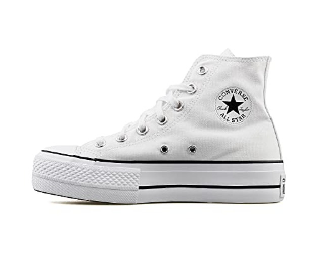 Converse Women's CTAS Lift Hi Black/White Sneaker - 5.5 - White/Black/White