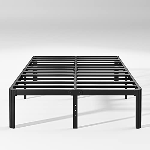 Hunlostten 14in Full Size Bed Frame No Box Spring Needed, Heavy Duty Metal Platform Bed Frame Full with Round Corners, Easy Assembly, Noise Free, Black - Full - 14 Inch