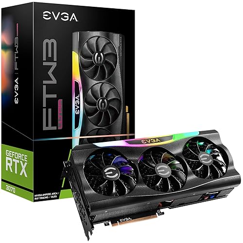 EVGA GeForce RTX 3070 FTW3 Ultra Gaming, 08G-P5-3767-KL, 8GB GDDR6, iCX3 Technology, ARGB LED, Metal Backplate, LHR (Renewed)