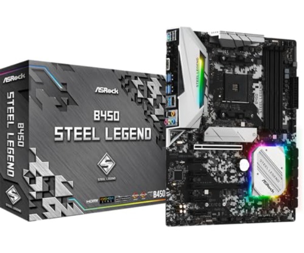 ASRock B450 Steel Legend Socket AM4/ AMD Promontory B450/ DDR4/ Quad CrossFireX/ SATA3&USB3.1/ M.2/ A&GbE/ATX Motherboard - motherboard