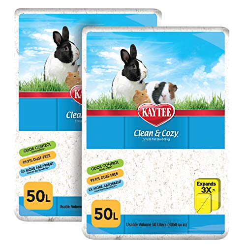 Kaytee Clean & Cozy White Paper Bedding 100 Liters - 50 Liters (Pack of 2) - White