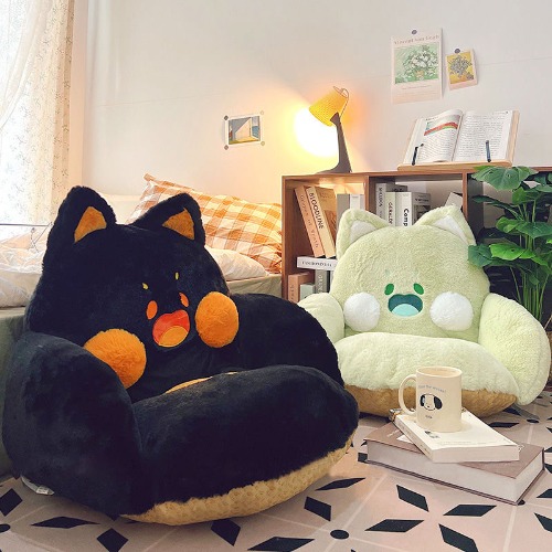18.85US $ 45% OFF|Kawaii Soft Cat Pillow Animal Seat Cushion Stuffed Plush Sofa Indoor Floor Home Chair Decor Winter Children Girl Christmas Gift - Cushion - AliExpress