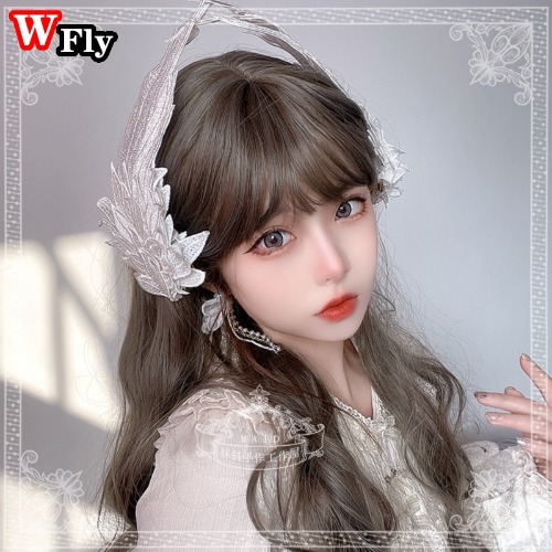 7.9US $ 50% OFF|Gothic Lolita Angel Demon Wings Hairpin Headdress Harajuku Women Girls Cosplay Embroidery Feather Hair Clip Hair Accessories - Hair Clip - AliExpress