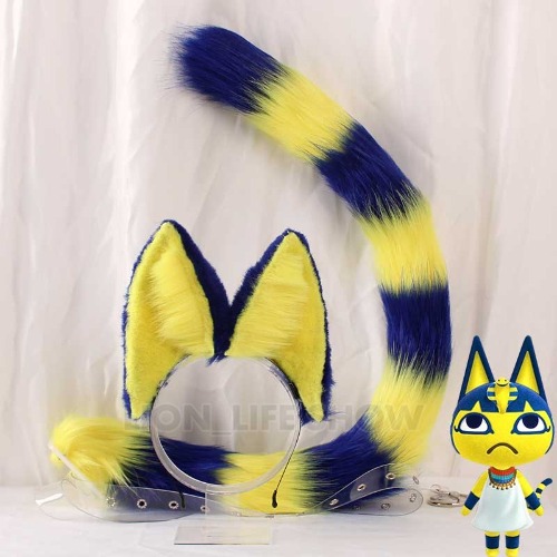 26.95US $ 31% OFF|Cat Ears Hairhoop Tail Ankha From Animal Crossing Cosplay Costume Accessories For Christmas Halloween Custom Made - Cosplay Costumes - AliExpress
