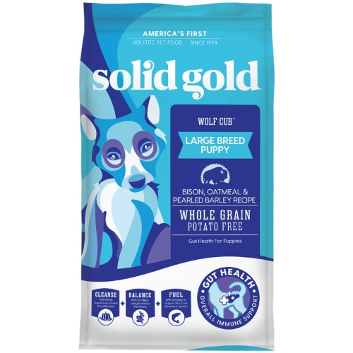 Solid Gold Large Breed Puppy Food - Made with Real Bison, Oatmeal & Pearled Barley - Wolf Cub Whole Grain Puppy Food for Large Breed to Promote Healthy Growth and Balanced Nutrition