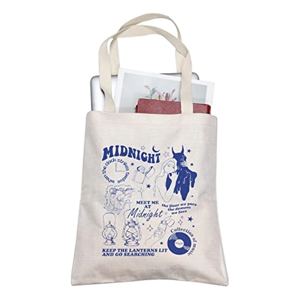 FOTAP Singer Album Name Idea Shopping Bag Romance Song Lyrics Tote Bag Singer Merchandise Gifts for Music Lover (Lanterns Lit Tote)