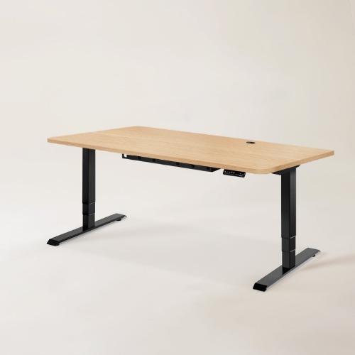 Standing Office Desk - M (59" × 29") / Black / Oak Wood