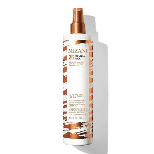MIZANI 25 Benefit Miracle Milk Leave in Conditioner | Heat Protectant and Detangler Spray | Formulated with Coconut Oil | For Frizzy & Curly Hair - 13.5 Fl Oz (Pack of 1)