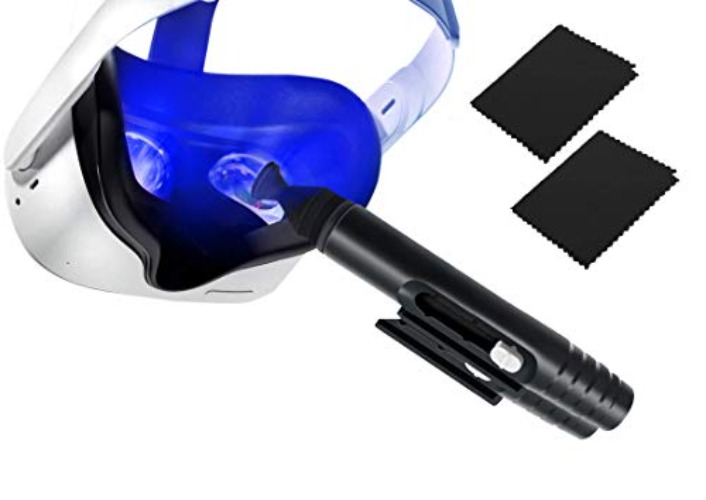 Clean VR Kit for Cleaning Virtual Reality Accessories | Compatible with Oculus Quest 2 | Lens Cleaning Pen + 2 Microfiber Cloths - Pen+2Cloth