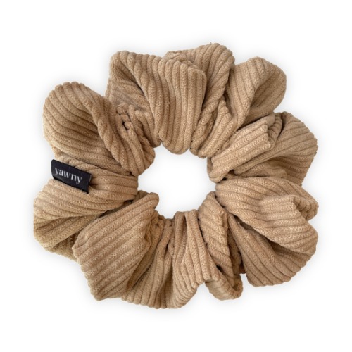 Coffee Thick Corduroy Scrunchie - luxe