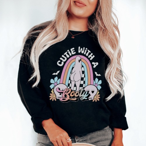 Cutie With A Booty Sweatshirt - Black / M