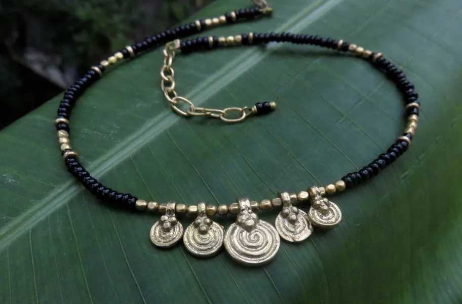 ankle bracelet with small spirals