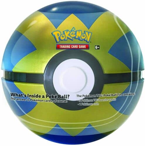Pokemon TCG 2022 Quick Ball Pokeball Tin Set [3 Booster Packs & Coin]