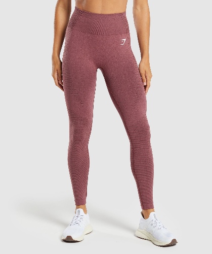 Gymshark Vital Seamless Leggings - Burgundy Pink /Marl | Extra Large