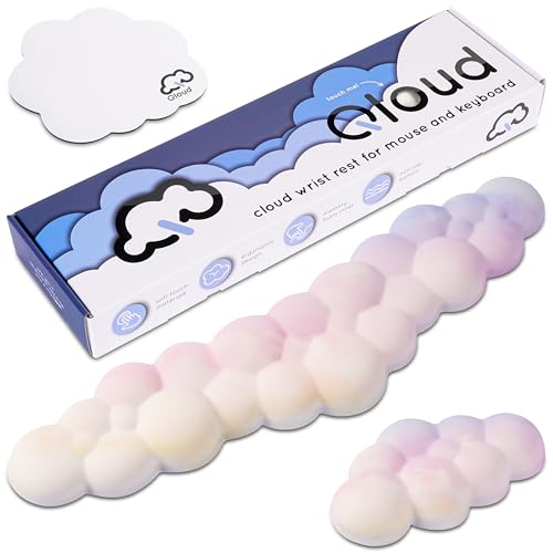 Qloud Cloud Wrist Rest Keyboard – Cloud Palm Rest Keyboard Rest – Desk Cloud Wrist Pad – Keyboard Wrist Rest for Computer Keyboard Gaming Wrist Rest - Cloud Arm Rest Keyboard Wrist Pad - Rainbow - Rainbow 1
