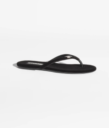 Thongs - Velvet, black — Fashion | CHANEL