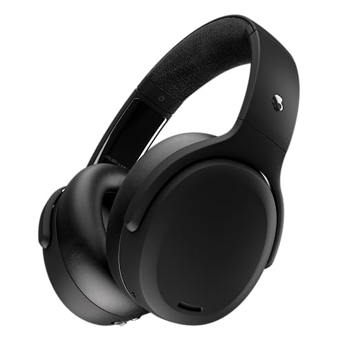 SKULLCANDY Crusher ANC 2 Over-Ear Noise Cancelling Wireless Headphones with Sensory Bass, 50 Hr Battery, Skull-iQ, Alexa Enabled, Microphone, Works with Bluetooth Devices - Black