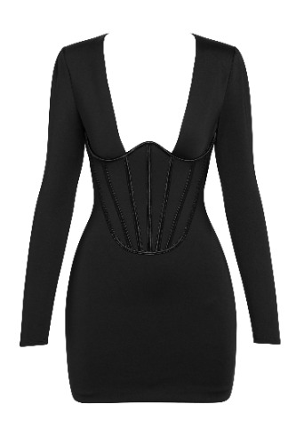 Doha Corset Mini Dress - Black | XXL