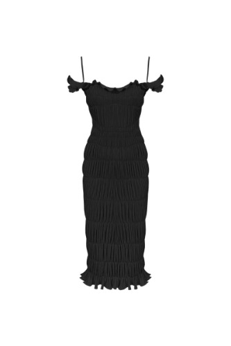 THE BLACK INDRA MIDI DRESS | UK20 / Black
