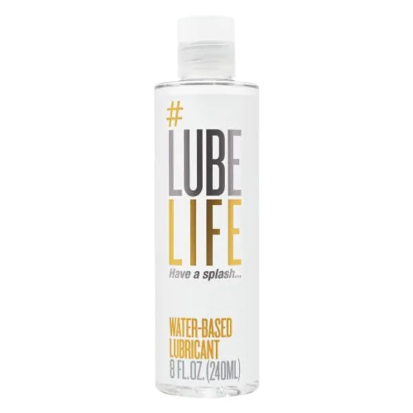 Lube Life Water-Based Personal Lubricant, Lube for Men, Women and Couples, Non-Staining, 8 Fl Oz