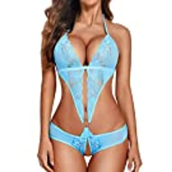 Avidlove Women Deep V Lingerie Lace Teddy One Piece Babydoll Mini Bodysuit