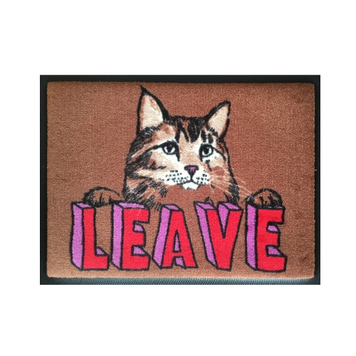 'Leave Cat' Door Mat by Jimbobart